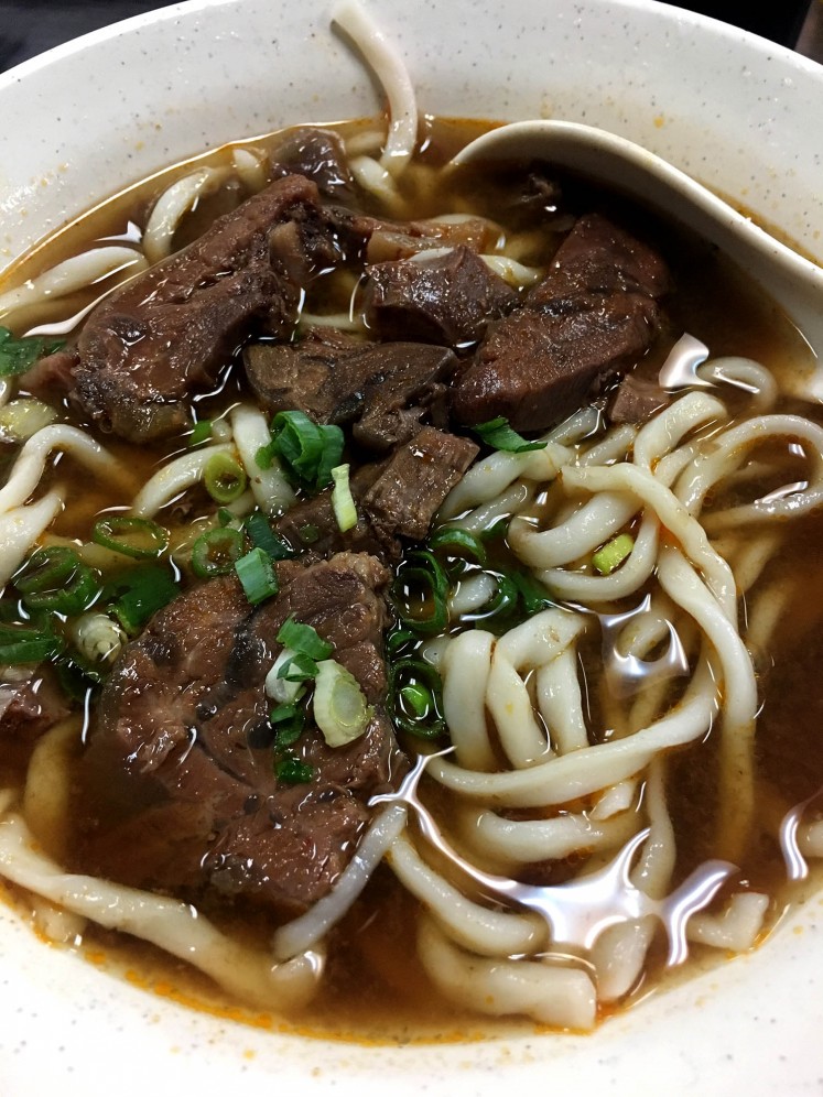 Beef noodles at Chang's Beef Noodle Shop.