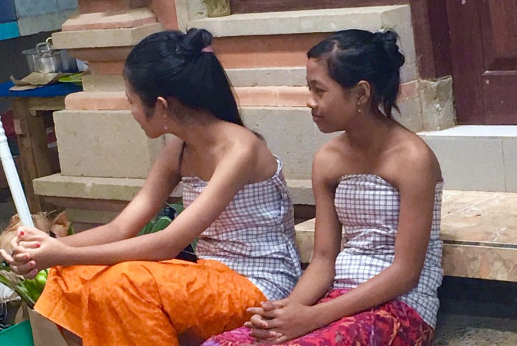Coming of age: According to one resident, the reason there were only two girls this year was because contraception had been working well in Tenganan village.