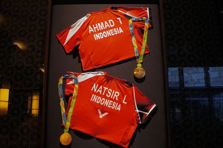 The exhibition displays memorabilia from legendary athletes, such as doubles pair Tontowi Ahmad and Liliyana Natsir, badminton player Tan Joe Hok and more.