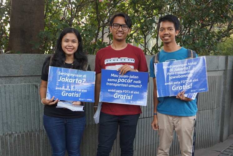 FDTJ members: Dewi (left), Adriansyah Yasin (center) and Fagra Hanif (right). 