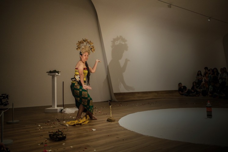 A 2017 performance of 'Handle Without Care' (1996-2017) at First Sight, Museum Macan, Jakarta.