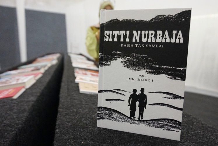 'Sitti Nurbaja' is among the books published by state-owned Balai Pustaka exhibited at the media reception on Indonesia as Market Focus Country at the London Book Fair 2019 on Sept. 12 in Senayan, South Jakarta.