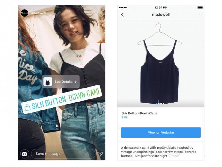 You can now shop directly from your favorite brand's Stories. 
