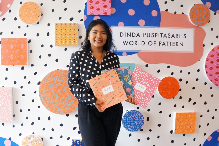 Indonesian illustrator Dinda Puspitasari during the launching of her visual arts books. 