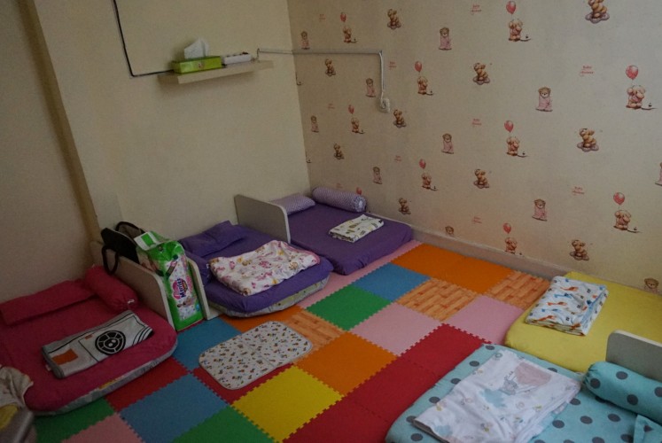 Happy Tree House's daycare baby bedroom. 