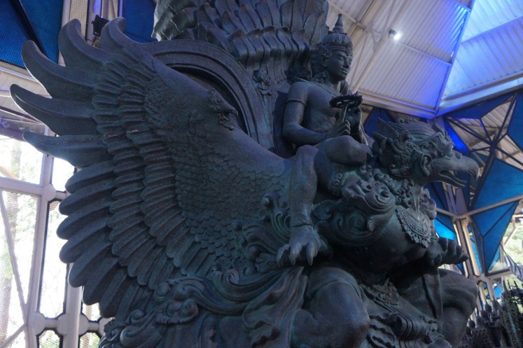 A miniature display of the Garuda Wisnu Kencana by Nyoman Nuarta at the NuArt Sculpture Park in Bandung. 