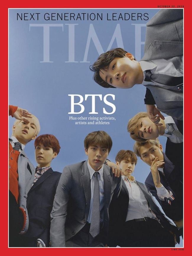BTS on the cover of Time magazine in the Next Generation Leaders issue.