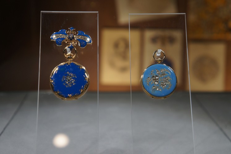 Queen Victoria's Pendant Watches were among the items exhibited at Patek Philippe's launch event on Wednesday, Oct. 10, in Milan, Italy. Queen Victoria was among the brand's customers. She purchased this timepiece in blue enamel in 1851. 