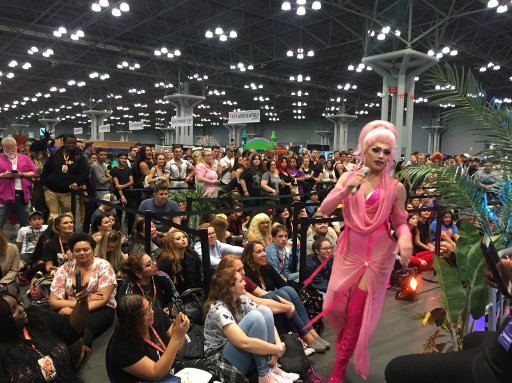 Drag Queens attend the RuPaul's DragCon at the Jacob K. Javits Convention Center in New York on September 29, 2018. Long confined to gay bars, drag queen culture is now spreading like wildfire in the United States, to the point of becoming a real ecosystem, supported by the most famous of them, RuPaul, and the cult television show.