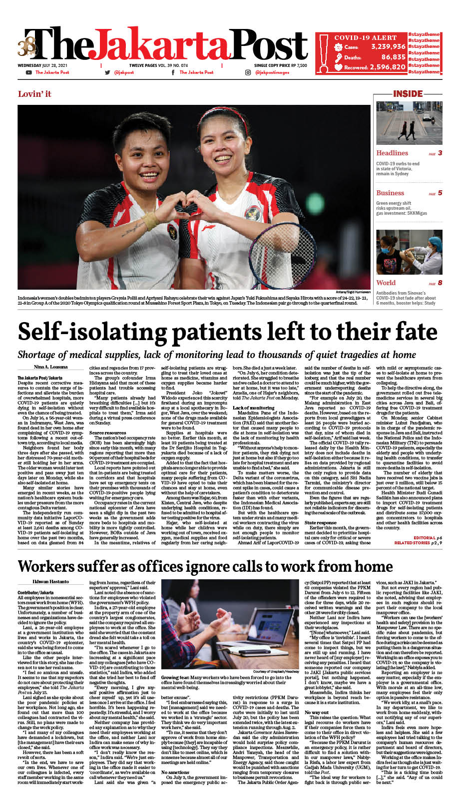 Frontpage Wed July The Jakarta Post