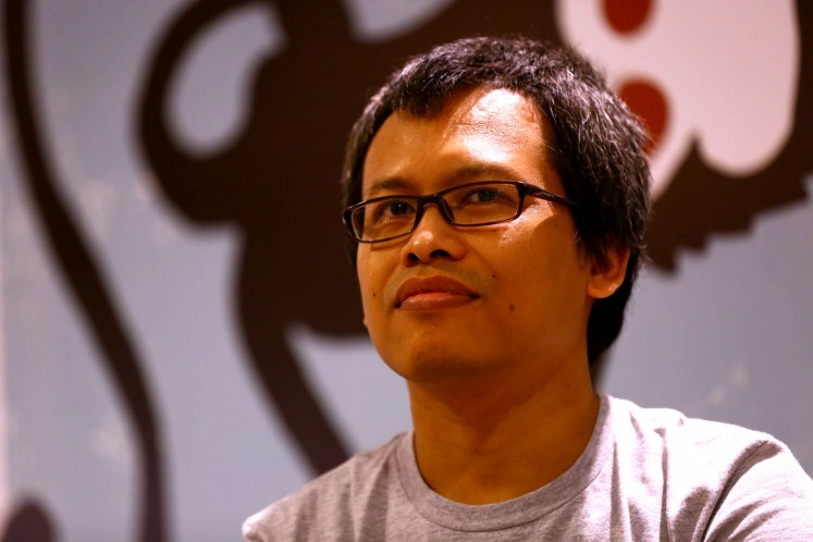 The author: Eka Kurniawan attends the launch of his book, 'O', in Jakarta on March 13, 2016. 