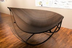 Interesting pieces include a daybed modeled on a leaf (above)