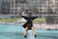 In air travel hub of Dubai, zip line offers new way to fly 