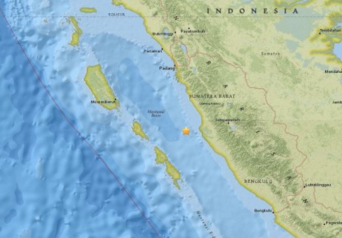 A 6.5 quake struck off Sumatra on June 2, 2016