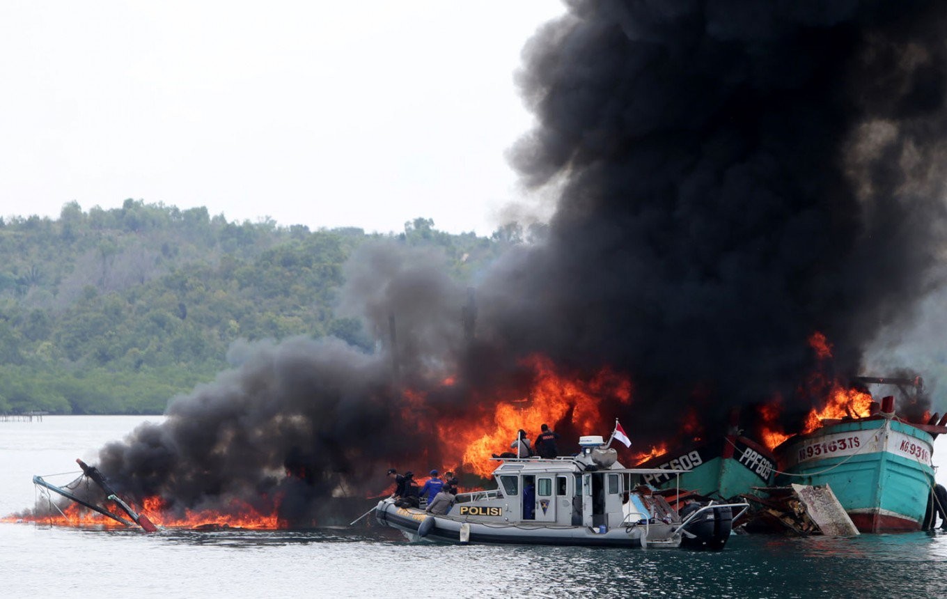 Indonesia sinks 51 foreign boats to fight illegal fishing, The Independent