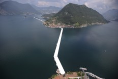 Artist Christo walks on water with 