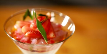 Bubur Sumsum (Rice Porridge) with Pacar Cina Jelly