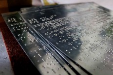 One braille zinc plate can be used to print up to 5,000 pages. JP/Arya Dipa