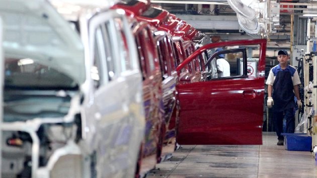 Activities in an automotive assembly plant for Suzuki-brand cars in Bekasi, West Java, in this file photo. BMI Research puts Indonesia in its to-watch list as the market of 250 million population is still widely untouched, hence giving rooms for rapid growth in several sectors that include manufacturing.