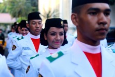 Gloria joins Paskibraka team in afternoon ceremony