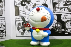 Doraemon clock unveiled at Tokyo bay area, celebrating 50th anniversary
