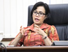 She’s back: Sri Mulyani Indrawati explains the government’s fiscal policies during an interview with The Jakarta Post in Jakarta on Tuesday.