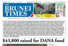 Brunei Times ceases publication, citing 'business issues&rsquo;