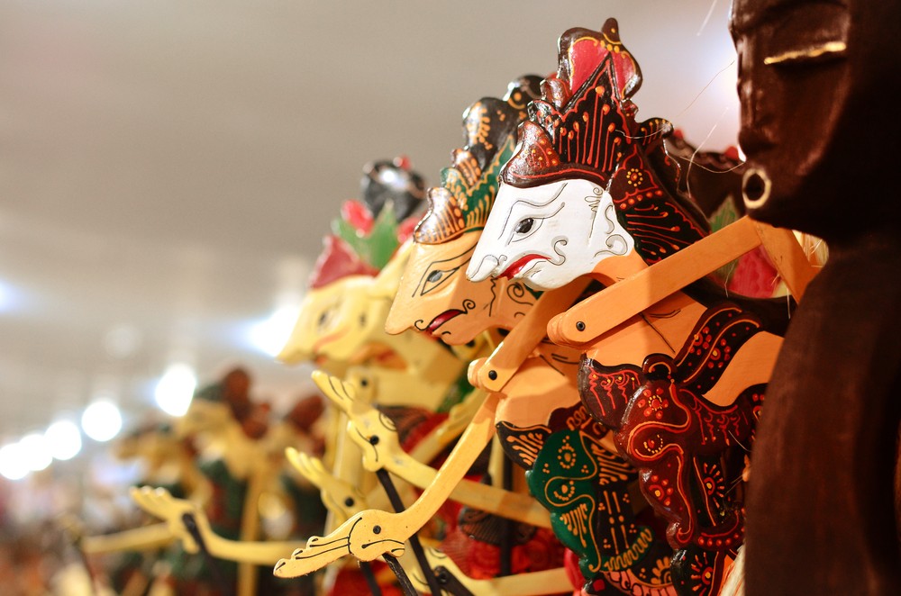 Souvenirs at a market in Yogyakarta.