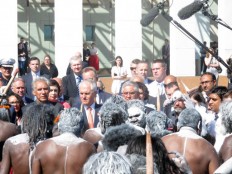 Aborigines fight violence outside Australia's Parliament 