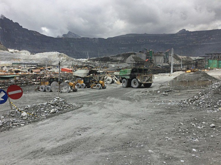 Roiling clouds hang over PT Freeport Indonesia’s open-pit Grasberg copper and gold mine in Mimika, Central Papua, in this file photo from 2016.