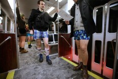 Annual No Pants Subway Ride hits cities around the world 