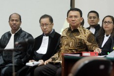 Ahok’s lawyers refuse to continue hearing due to unscheduled witnesses