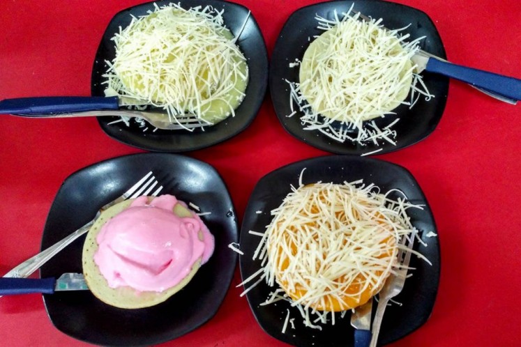 Variations: Serabi (rice flour pancake with coconut milk) with various toppings at Surabi Bingung in Ciputat.