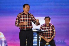 Ahok-Djarot hold party with supporters, celebrities