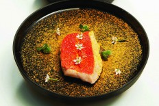 Gaggan's Oil poached with gunpowder.