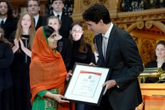 Malala becomes honorary Canadian, notes Trudeau's tattoos 