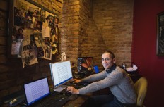 This file photo taken on March 21, 2017 shows Swedish journalist and best-selling author David Lagercrantz on March 21, 2017 at his apartment in Stockholm. In the cult Millennium series, Stieg Larsson created Lisbeth Salander as a tattooed hacker out to get revenge on her persecutors. "The Girl Who Takes an Eye for an Eye" by David Lagercrantz, the fifth Millennium novel, is due to hit bookstores on September 7, 2017 in 26 countries, including the United States, France, Germany and Britain.