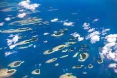 An aerial view shows Jakarta's  Thousand Islands regency.