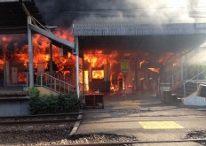 Fire engulfs Klender Station