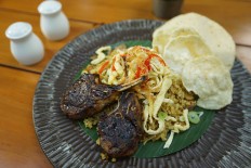 Nasi goreng 'kambing' (lamb fried rice) by junior sous chef Wahyudin at The Dharmawangsa Jakarta.
