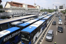 Thousands of Transjakarta contract workers become permanent employees