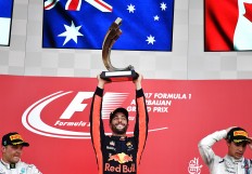 Formula One: Ricciardo wins, teenager Stroll climbs podium at 'wild and chaotic' Azerbaijan GP