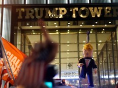 New York braces for Trump visit as thousands gather to protest