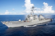 This image released by the US Navy shows the Arleigh Burke-class guided-missile destroyer USS John S. McCain on June 14, 2017, in the Pacific Ocean. In a statement, the US Navy reports that the McCain was involved in a collision with the merchant vessel Alnic MC while underway east of Singapore and the Strait of Malacca on August 21, 2017. The collision was reported at 6:24 a.m. Japan Standard Time, while the ship was transiting to a routine port visit in Singapore. Initial reports indicate McCain sustained damage to her port side aft. Search and rescue efforts are underway in coordination with local authorities, according to the statement.
