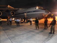 Russian military personnel arrive in Biak for navigation exercises