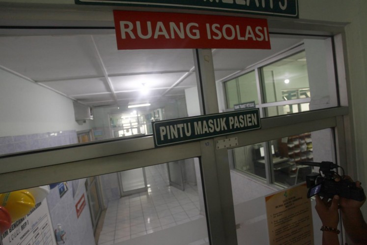 A still from a 2017 TV news footage show the empty halls of the isolation ward at Dr. Sardjito Central General Hospital in Yogyakarta.