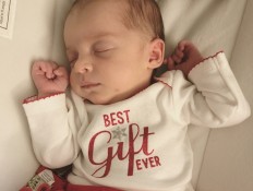 Infant Emma Wren Gibson, born November 25, 2017 in Knoxwville, Tennessee, is seen in this handout photograph obtained December 20, 2017. 