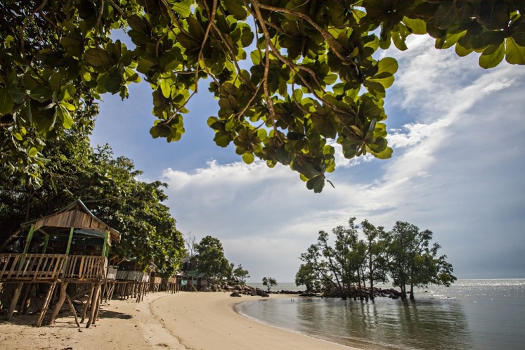 A view to Pelawan Beach in Karimun Besar Island, which is located in Karimun archipelago regency, Riau Islands.