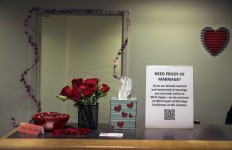 Valentines get quickie marriage licenses at Las Vegas airport