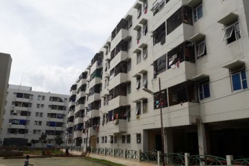 Laundry is hung out to dry on March 13, 2018, at Rusunawa Marunda in North Jakarta, among the low-cost rental apartments with the highest number of tenants in rent arrears.